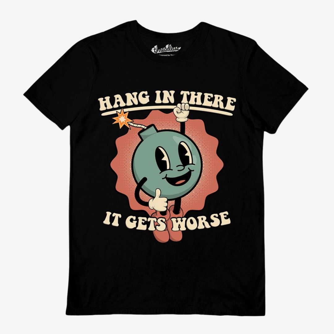THE WESTWOOD (HANG IN THERE) BLACK UNISEX T-SHIRT, Size: Small