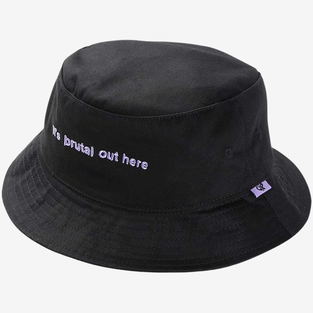 Olivia Rodrigo Unisex Bucket Hat: It's Brutal Out Here (Black) (Ex-Tour)