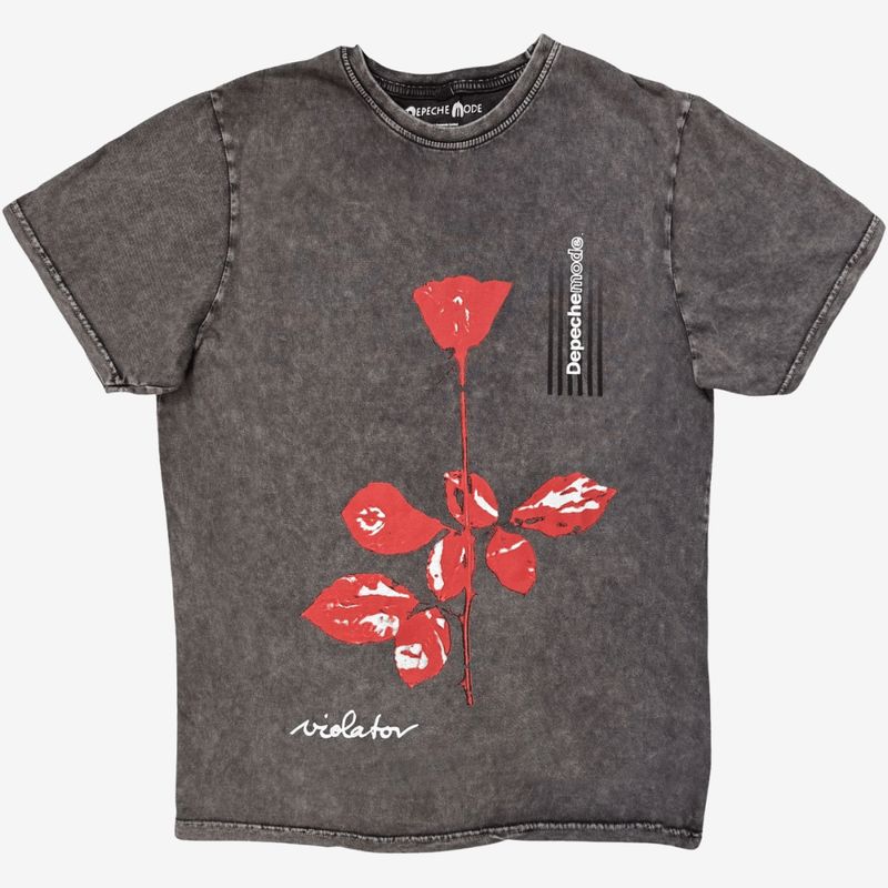 Depeche Mode Unisex Stone Wash T-Shirt: Violator (Charcoal Grey)