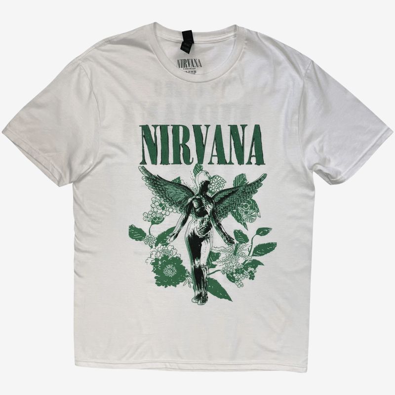 Nirvana Unisex T-Shirt: In Utero Green (White) (Back Print)