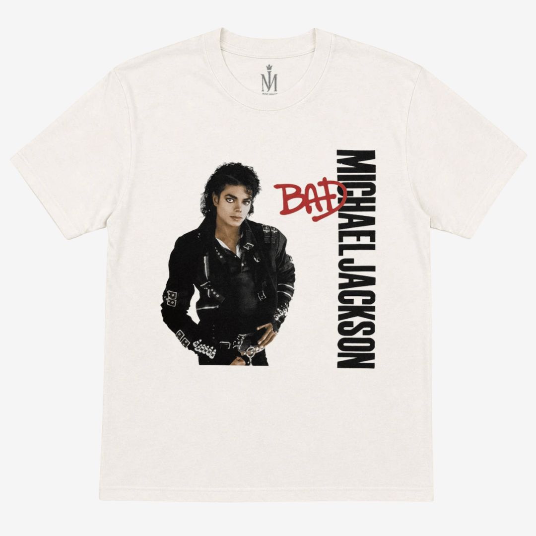 Michael Jackson Unisex T-Shirt: Bad (White) Michael Jackson Unisex T-Shirt: Bad (White), Size: Small
