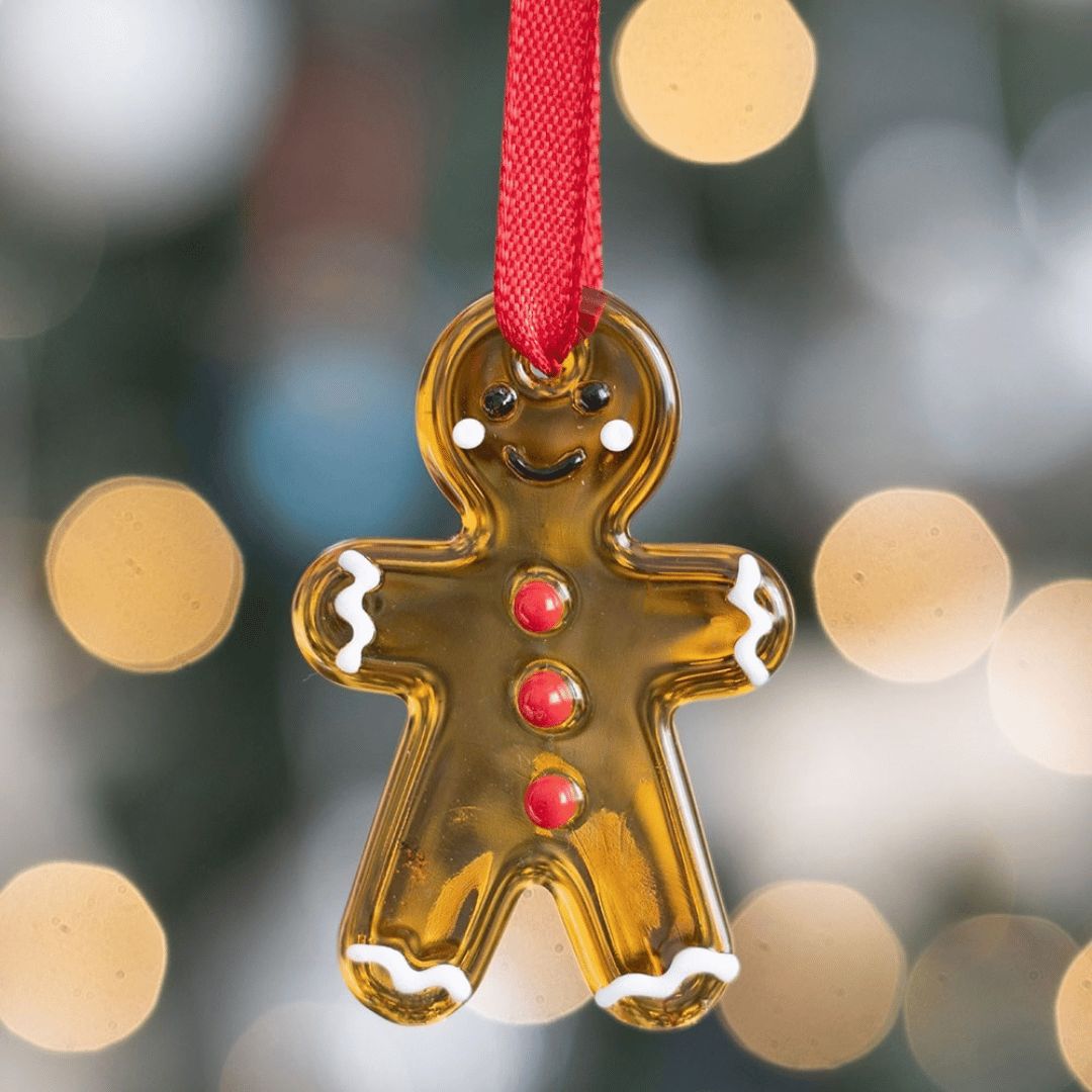 Glass Gingerbread Hanging Ornament
