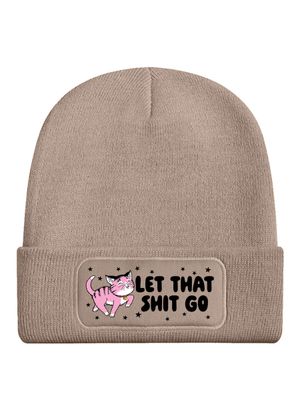 Kitsch Kitten Let That Shit Go Cream Beanie