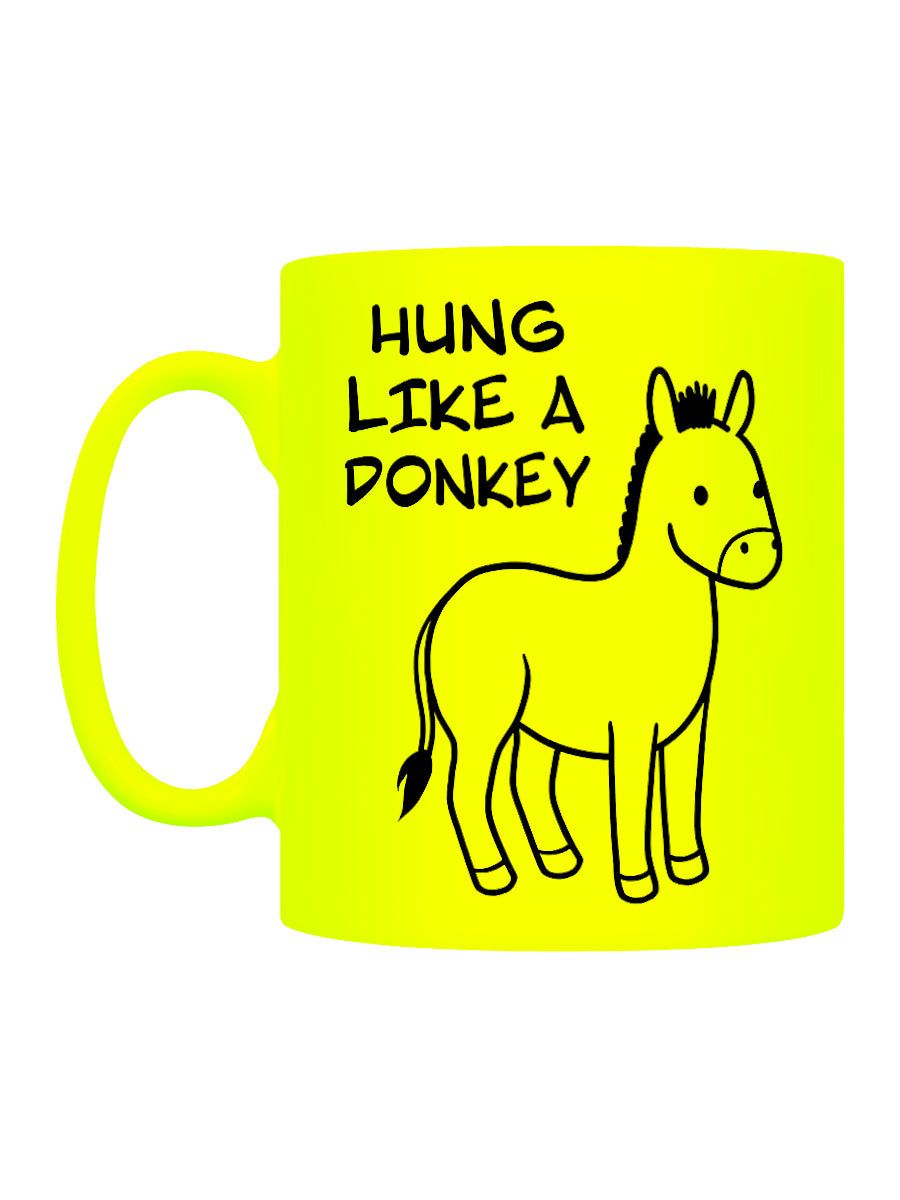 Hung Like A Donkey Yellow Neon Mug