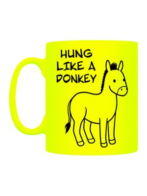 Hung Like A Donkey Yellow Neon Mug