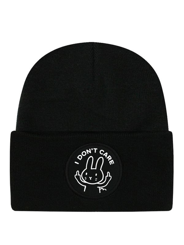 I Don't Care Black Beanie