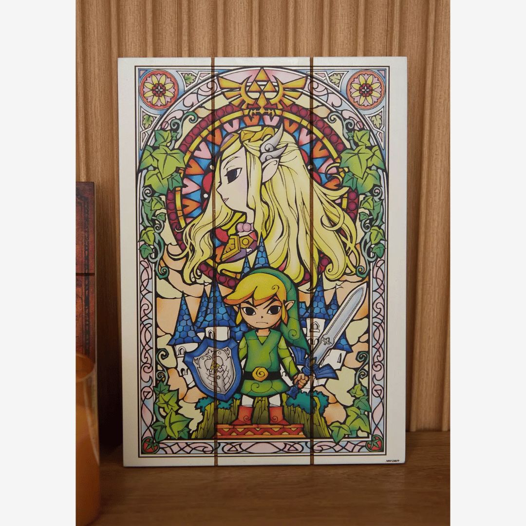 THE LEGEND OF ZELDA (STAINED GLASS) WOOD PRINT