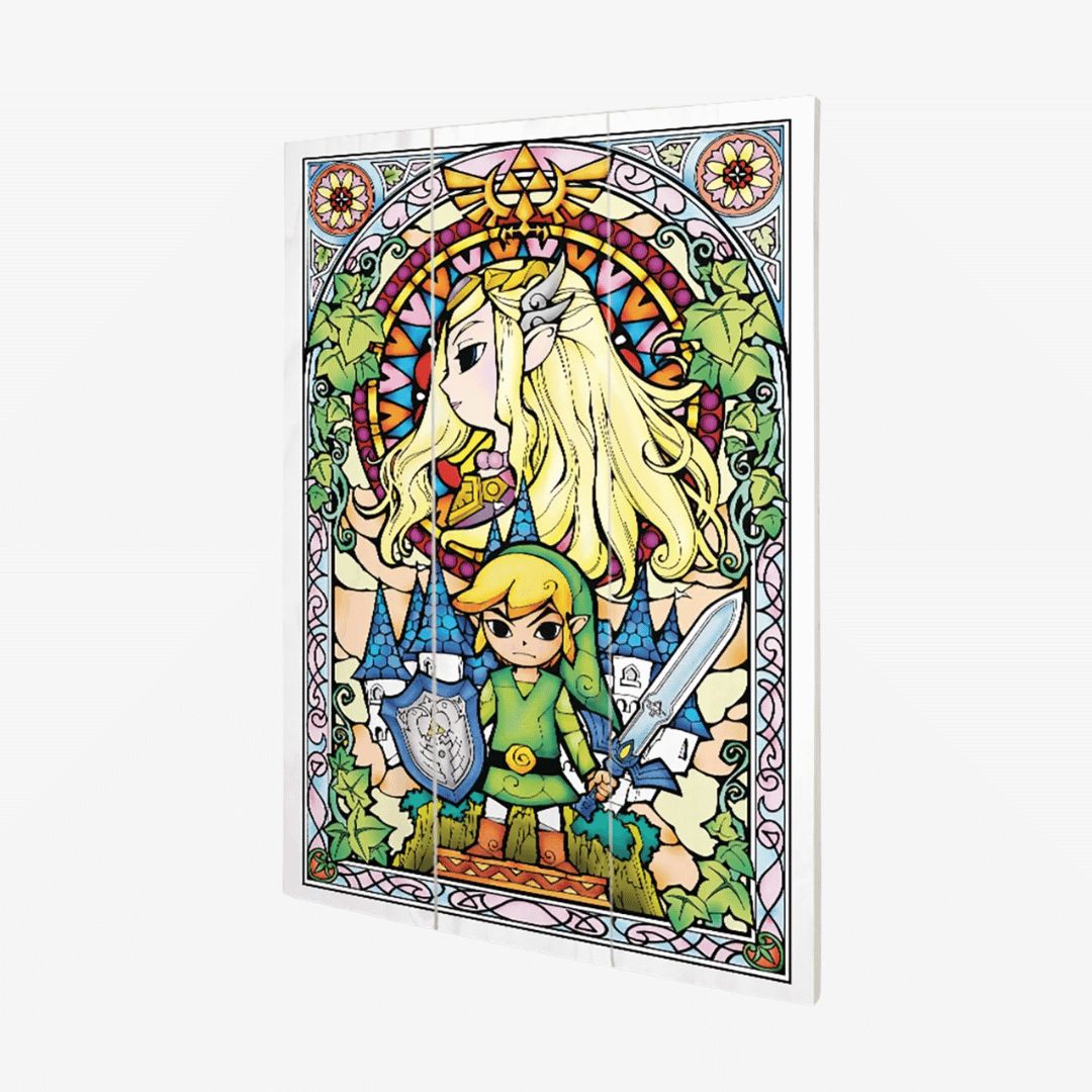 THE LEGEND OF ZELDA (STAINED GLASS) WOOD PRINT