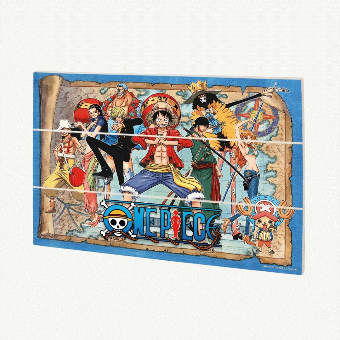 ONE PIECE (STRAW HAT PIRATES MAP) WOOD PRINT