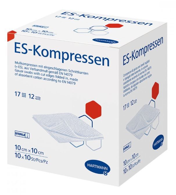 ES-Kompressen steril 10x10cm Großpackung 12fach - PZN 6454127