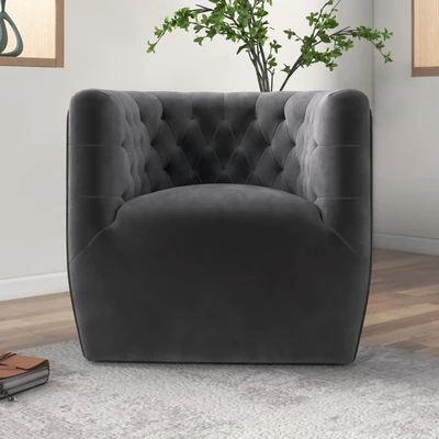 Sloane Swivel Chair (Gray Velvet) Sloane Swivel Chair (Gray Velvet)