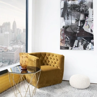 Sloane Swivel Chair (Gold Velvet) Sloane Swivel Chair (Gold Velvet)