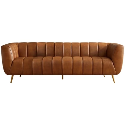 Latrice Genuine Italian Leather Channel Tufted Sofa Latrice Genuine Italian Leather Channel Tufted Sofa