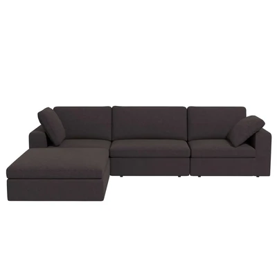 Koby Modular Corner Sectional Modern Fabric Sofa Dark Gray Koby Modular Corner Sectional Modern Fabric Sofa Dark Gray