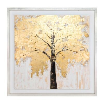 Hand Painted Autumn Gold Leaf Tree