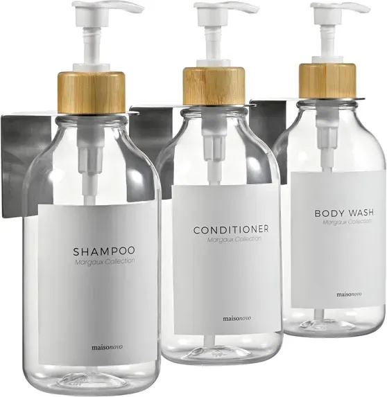 Wall Mounted Soap Dispenser Bamboo Clear