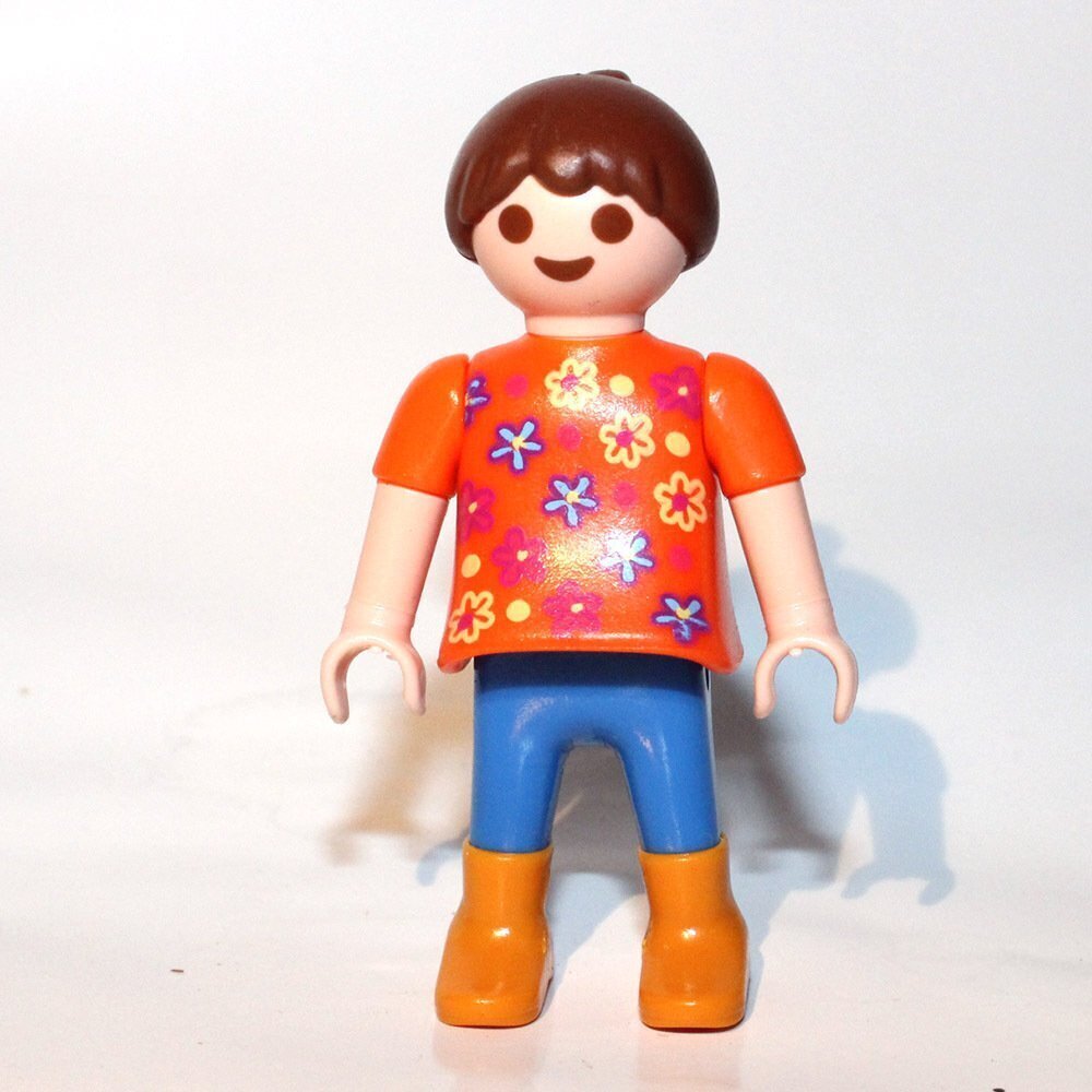 playmobil fillette flower orange