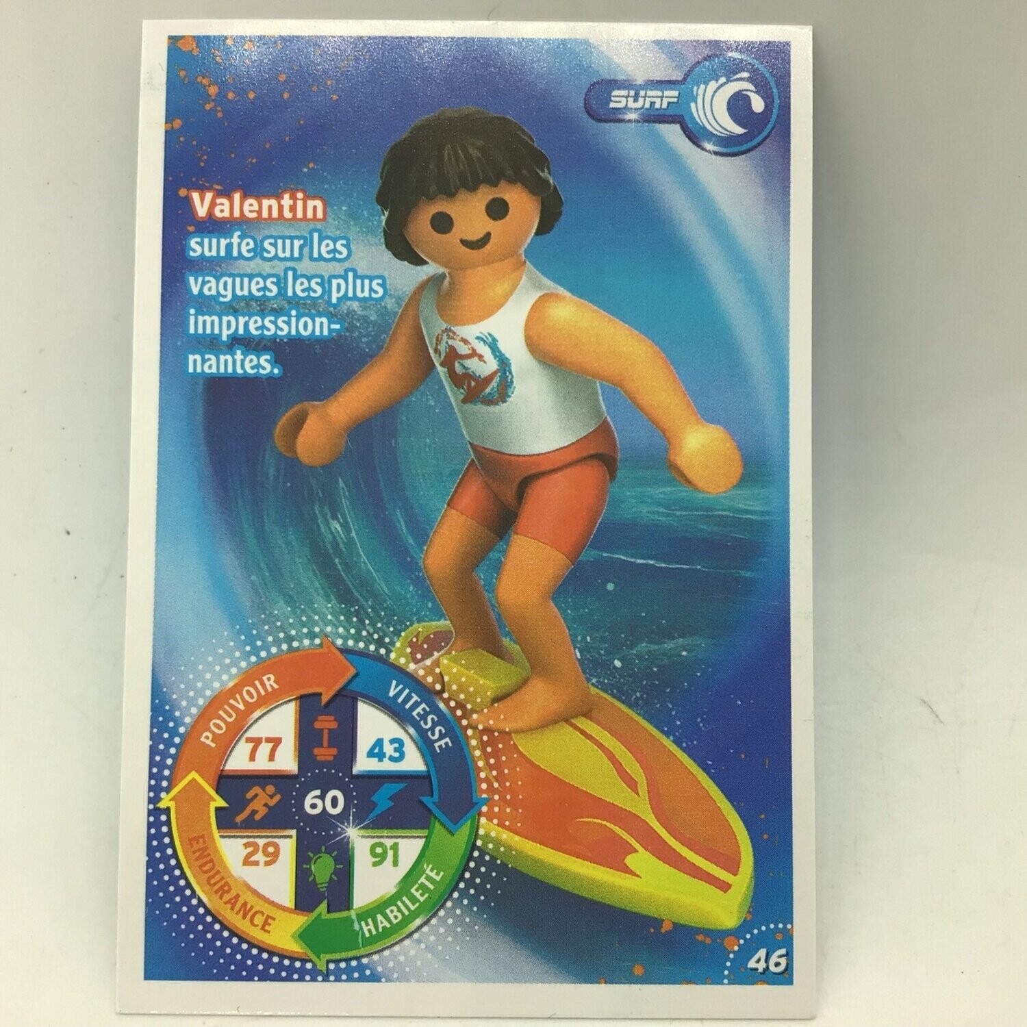 playmobil carte collector 46 surf valentin