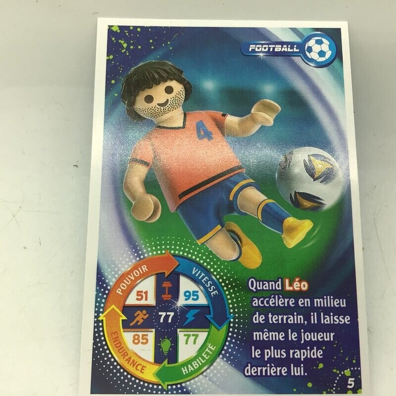 playmobil carte collector 5 football léo