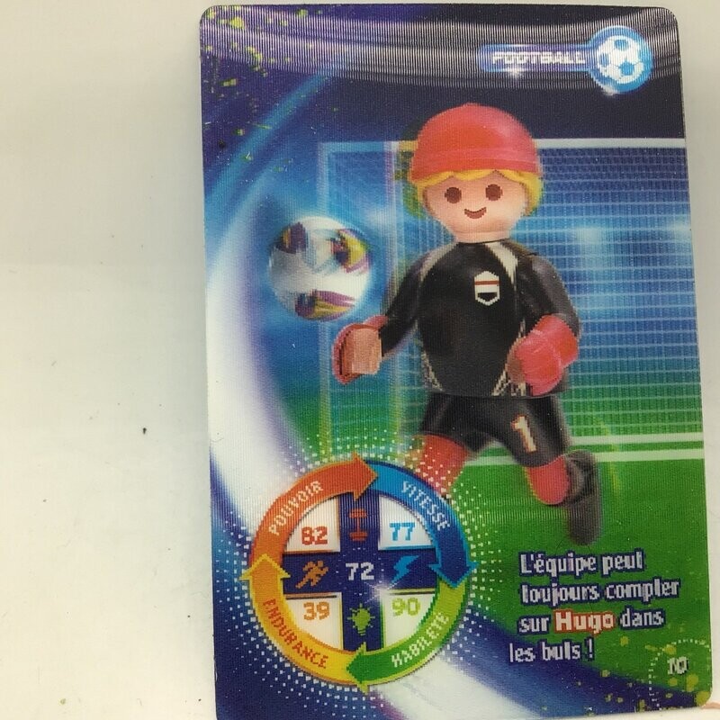 playmobil carte collector 10 football hugo