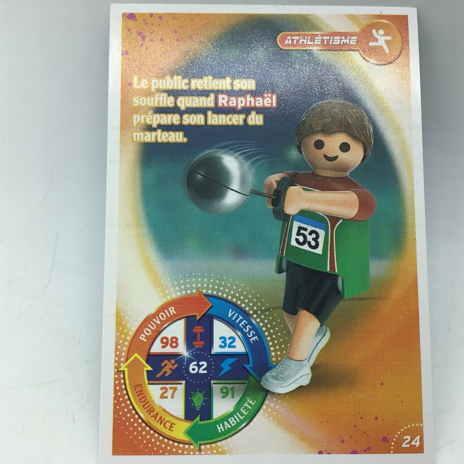 playmobil carte collector 24 athletisme raphael