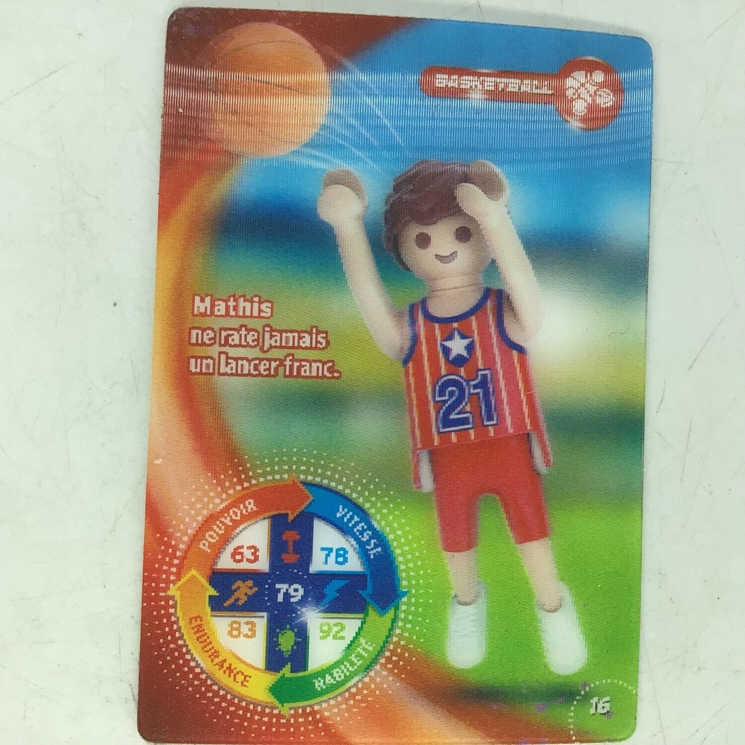 playmobil carte collector 16 basketball mathis