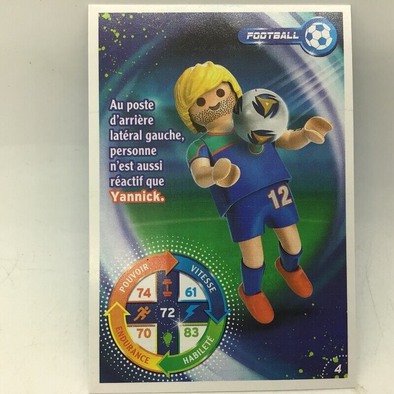 playmobil carte collector 4 football yannick