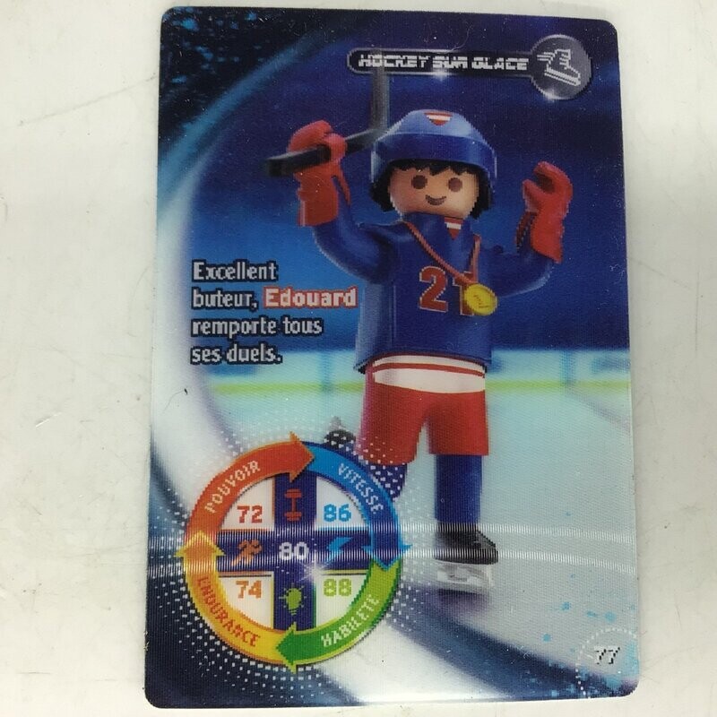 playmobil carte collector 77 hockey edouard