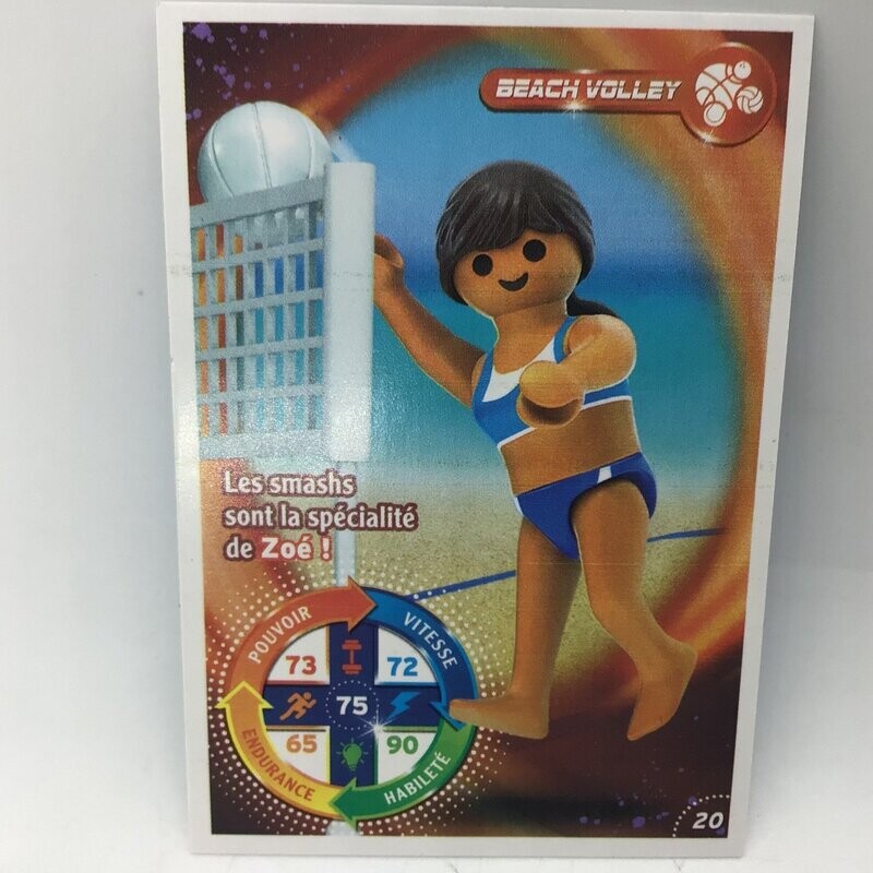 playmobil carte collector 20 beach voley zoé