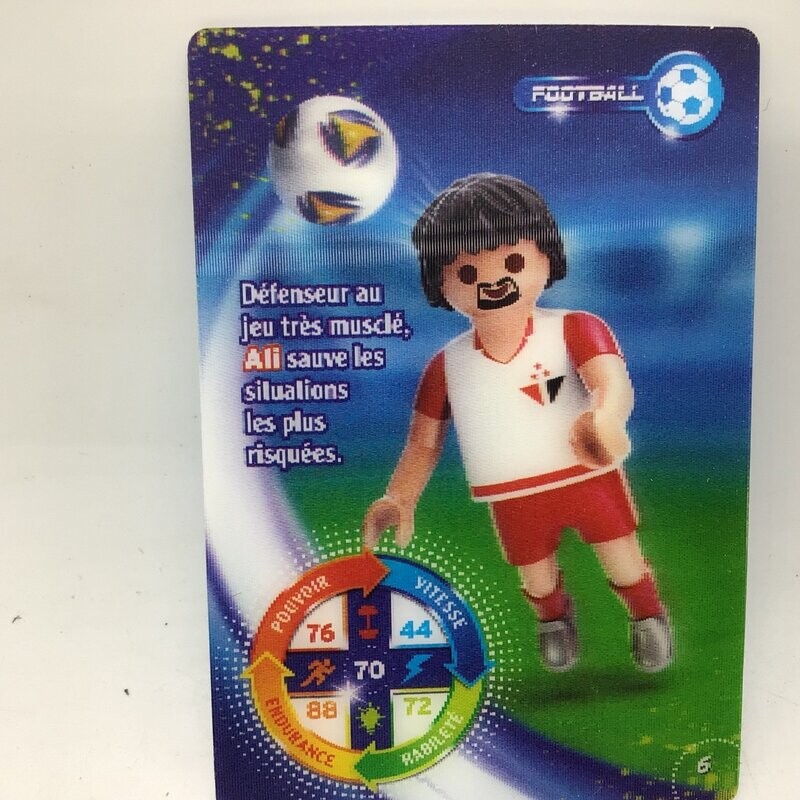 playmobil carte collector 6 football ali brillant