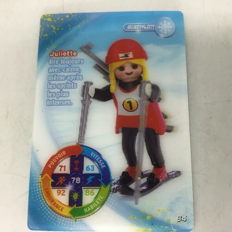 playmobil carte collector 84 biathlon juliette