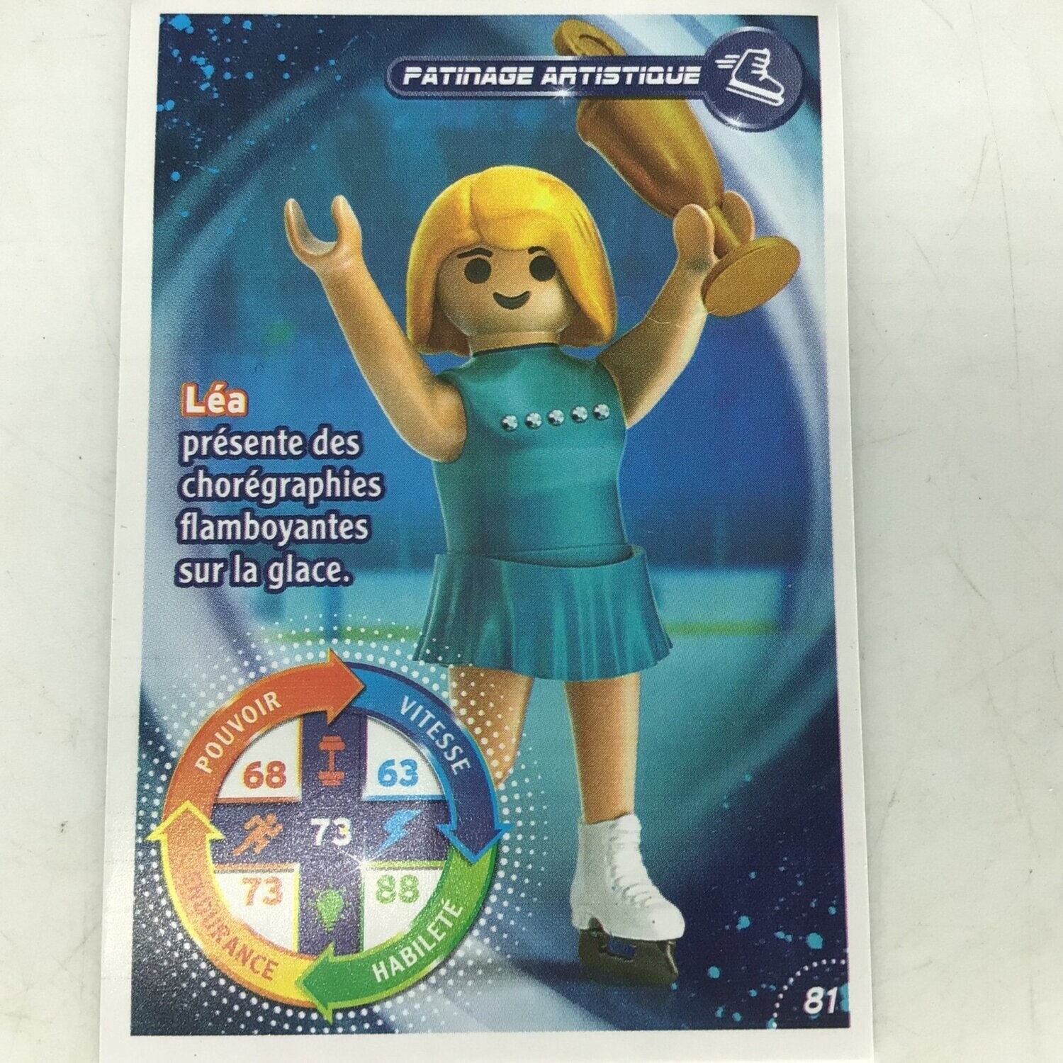 playmobil carte collector 81 patinage léa