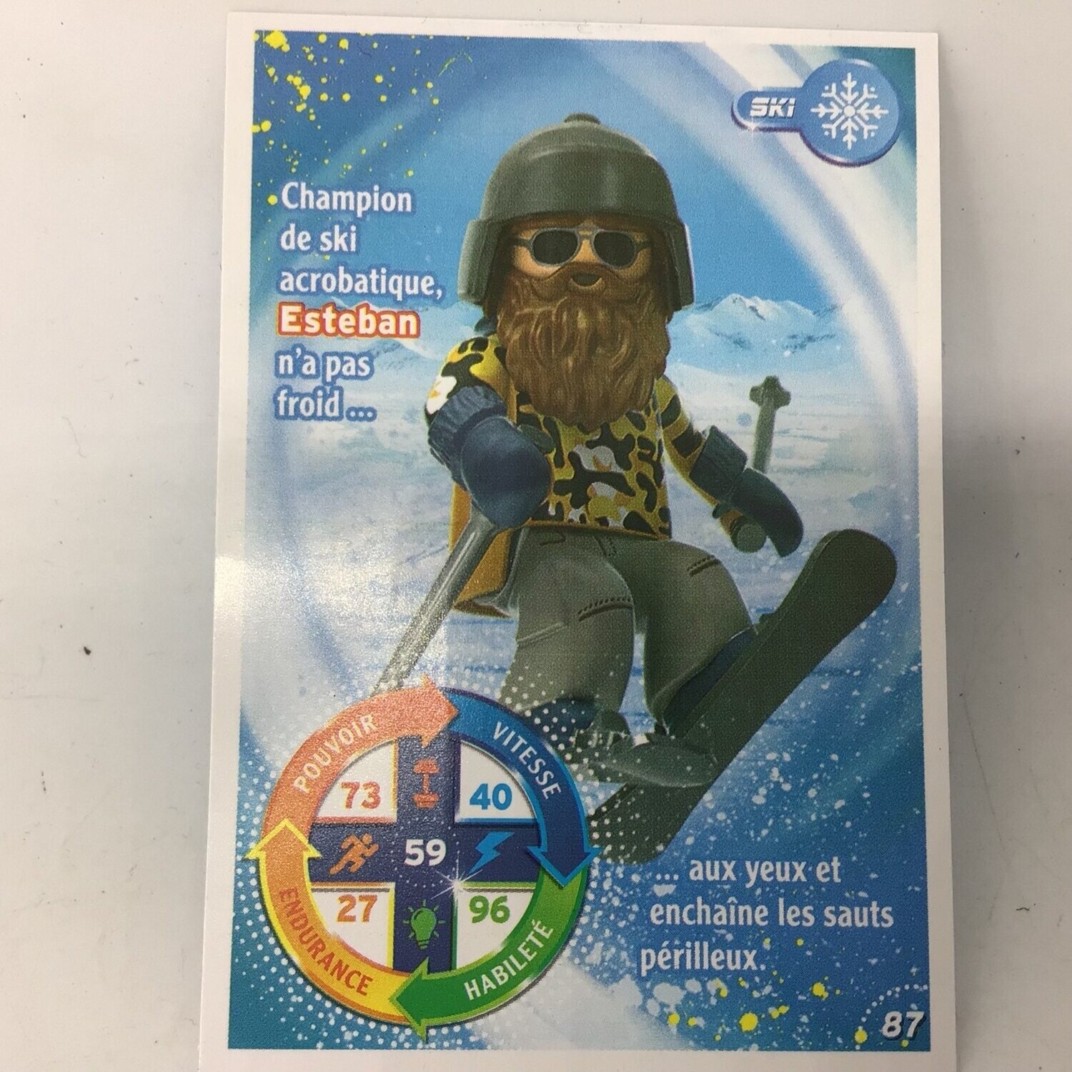 playmobil carte collector 87 ski esteban