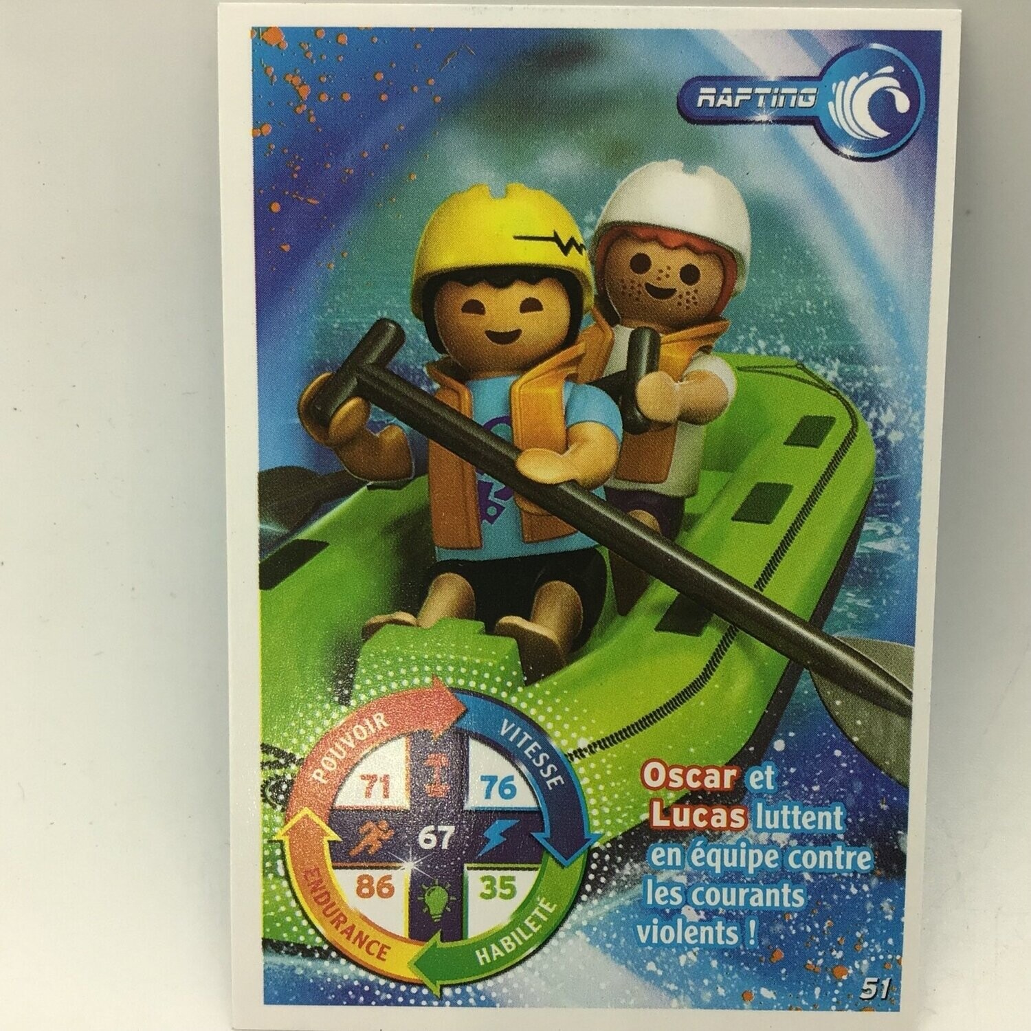 playmobil carte collector 51 rafting oscar