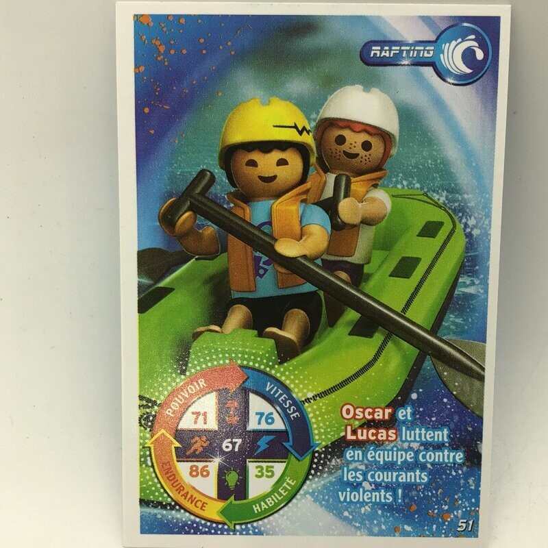 playmobil carte collector 51 rafting oscar