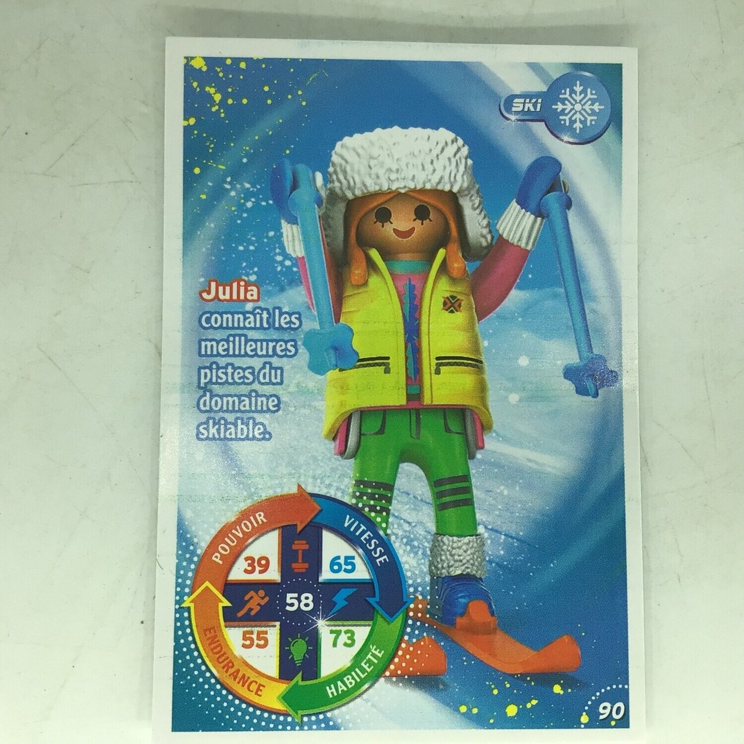playmobil carte collector 90 ski julia