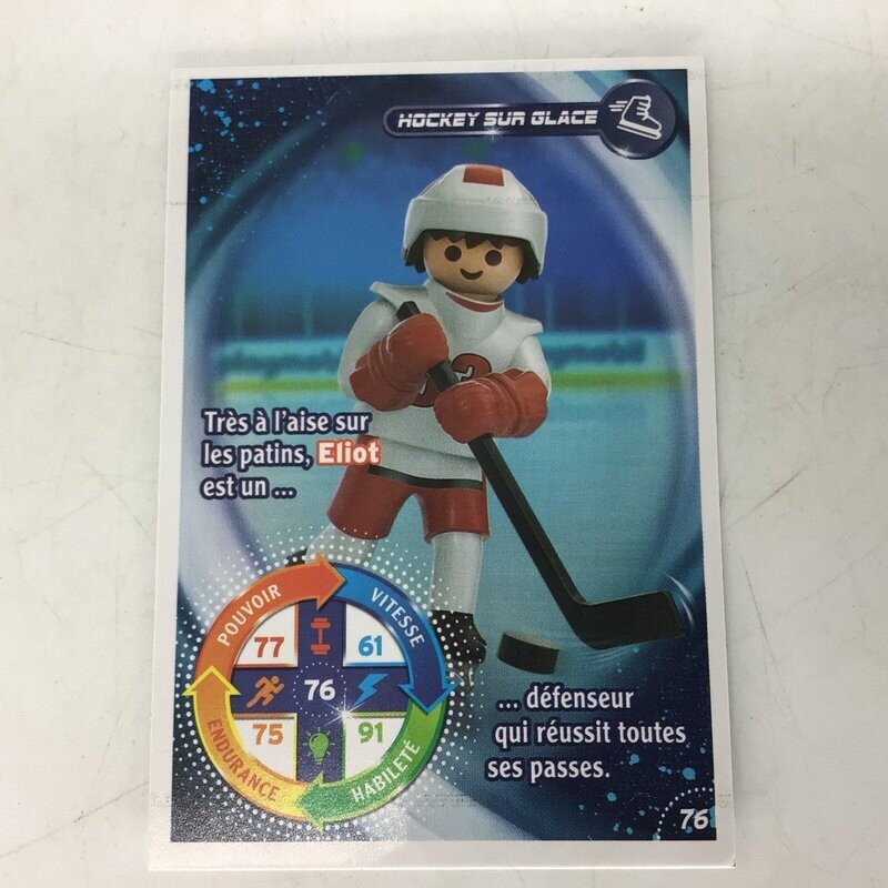 playmobil carte collector 76 hockey eliot