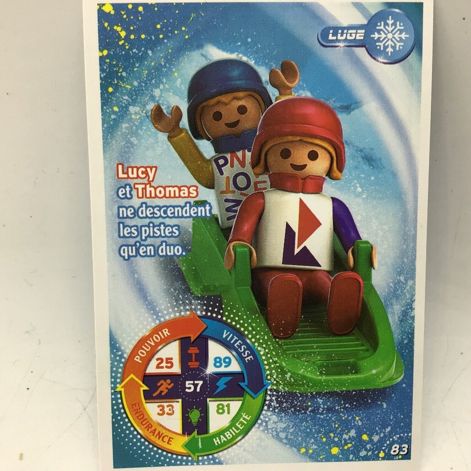 playmobil carte collector 83 luge lucy