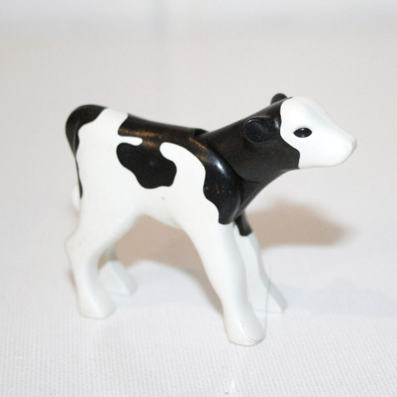 playmobil veau noir blanc