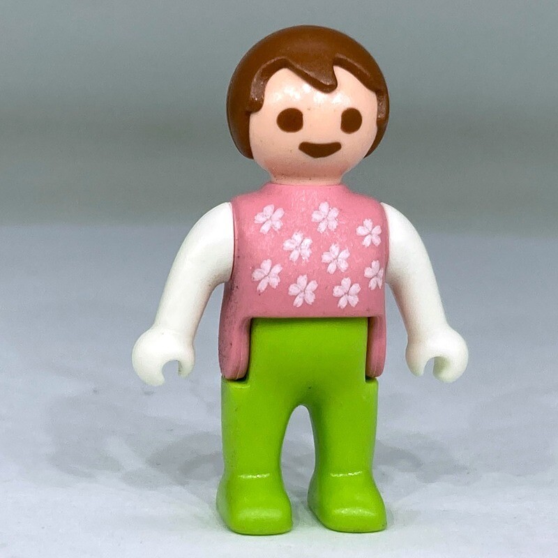 playmobil bébé garcon rose fleuri