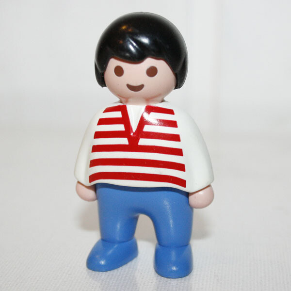 Playmobil 1-2-3 enfant rayures rouge bleu