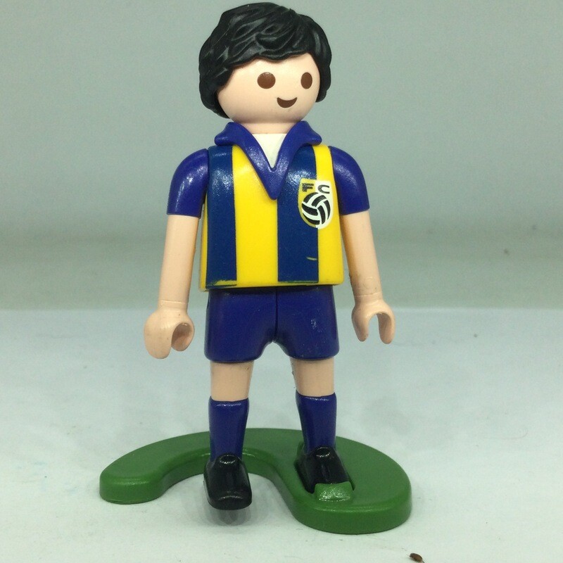 playmobil footballeur bleu jaune