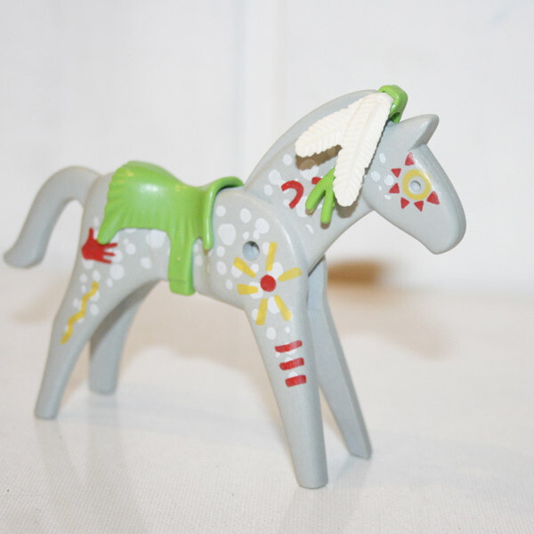 playmobil cheval indien gris