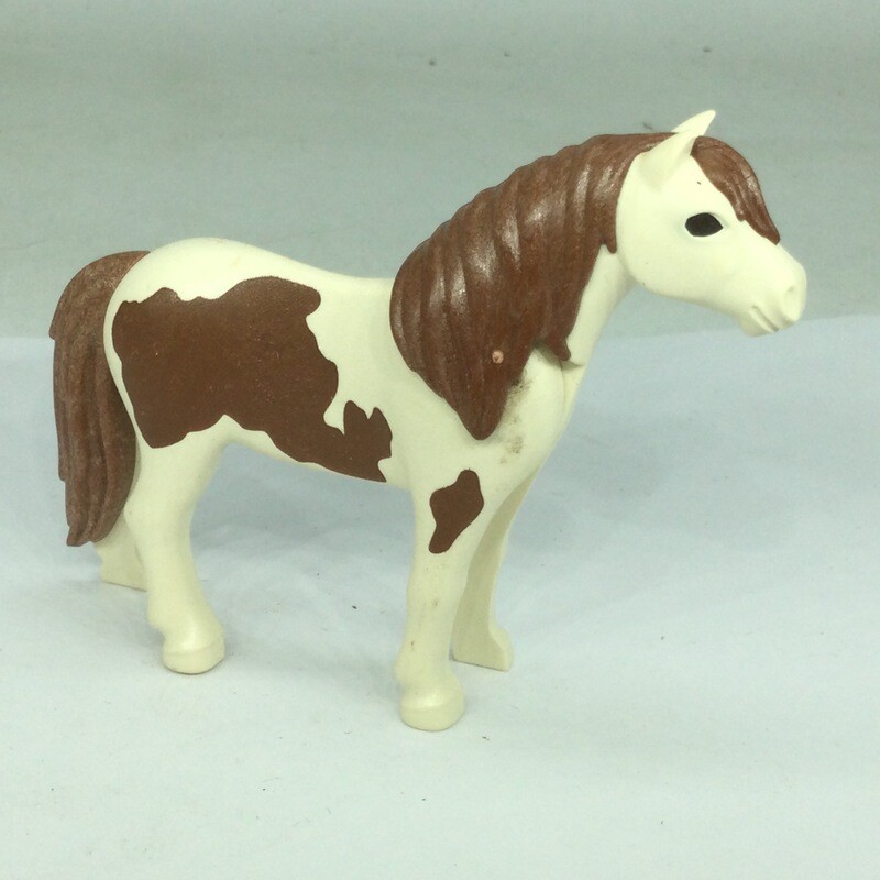 playmobil poney bi marron