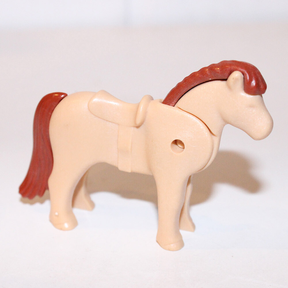 playmobil poney creme marron