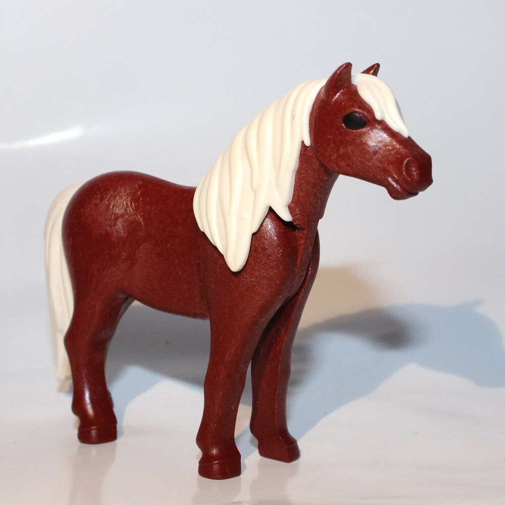 playmobil poney moderne marron