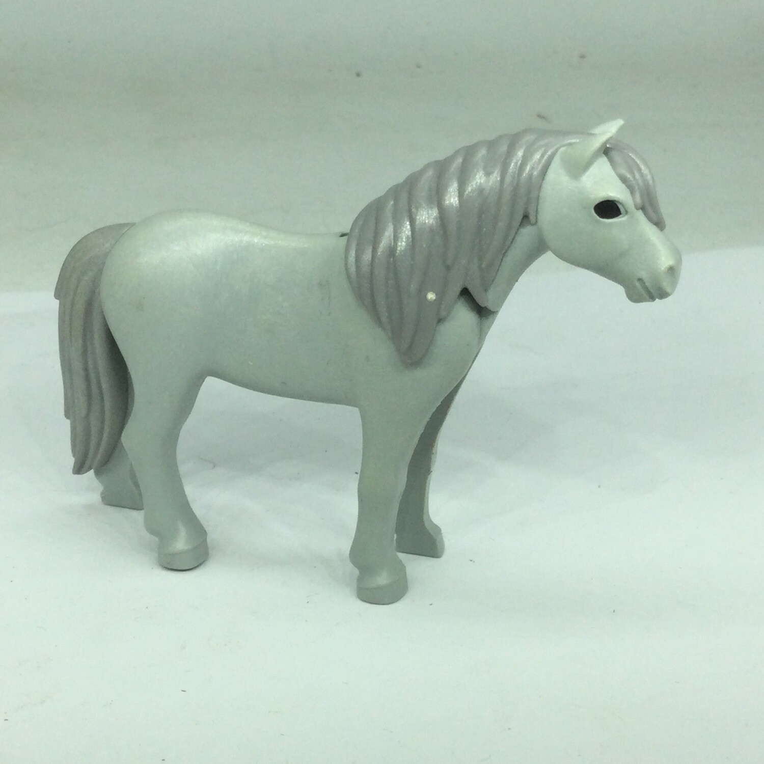 playmobil poney gris