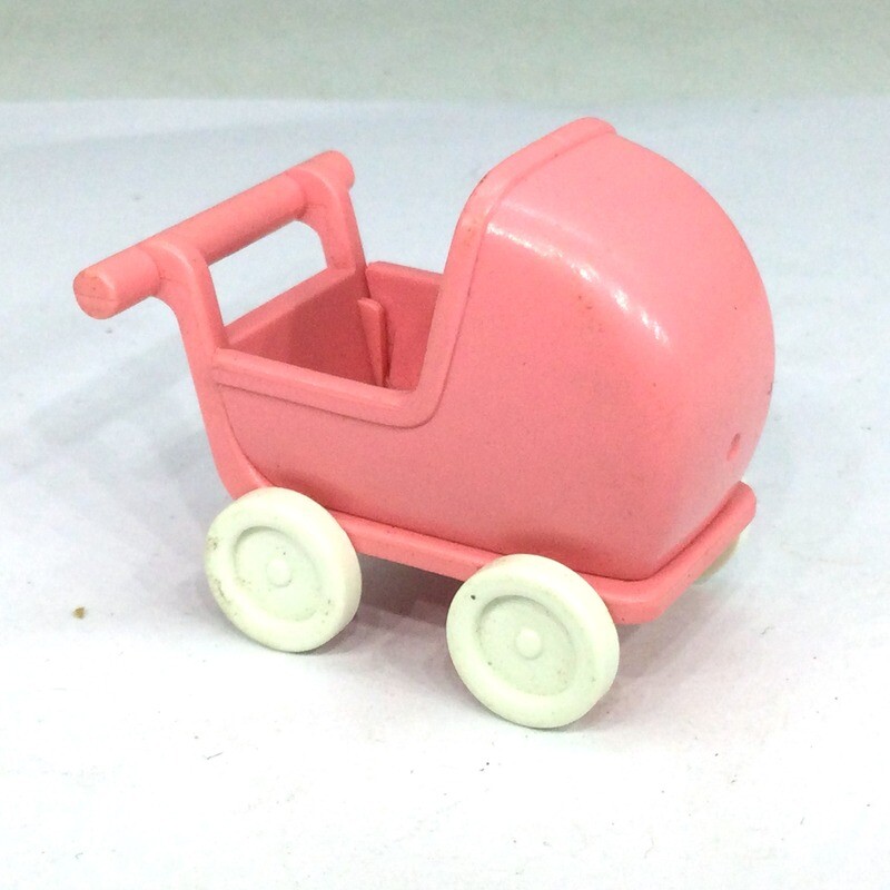 Playmobil poussette poupée rose