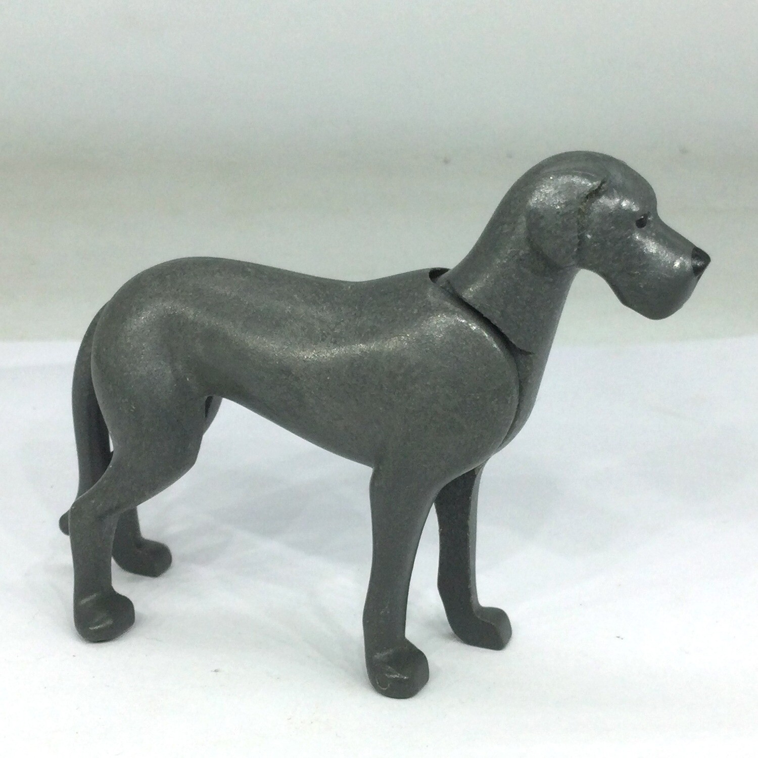 playmobil chien braque gris