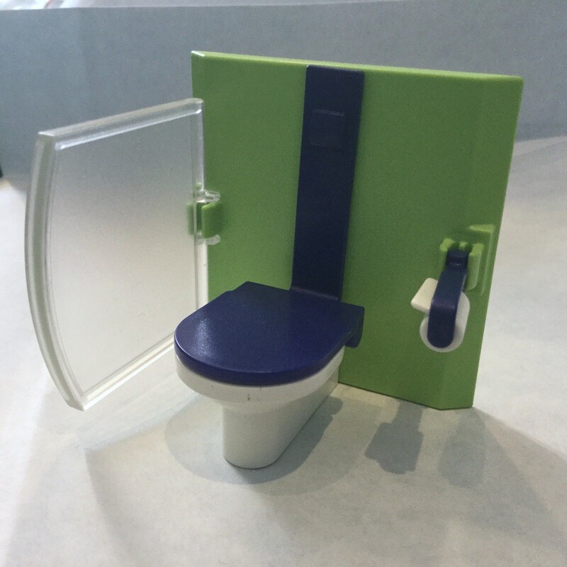 playmobil toilette cloison verte